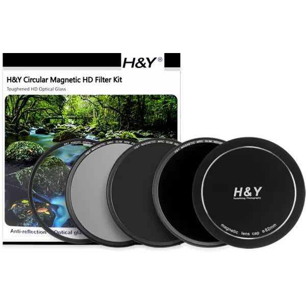 H&Y Filters Circular Magnetic HD ND Filter Kit - IRND8 / IRND64 / IRND1000 Filters with Magnetic Adapter Ring 82mm-ND Filters Kits-Kudos Cameras