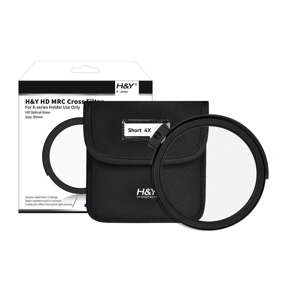 H&Y Filters Drop-in (95mm) 4x Short Cross Star Filter for RevoRing Swift Drop-in Racks & K-Series Magnetic Holder-95mm Drop-In Filters-H&Y Filters