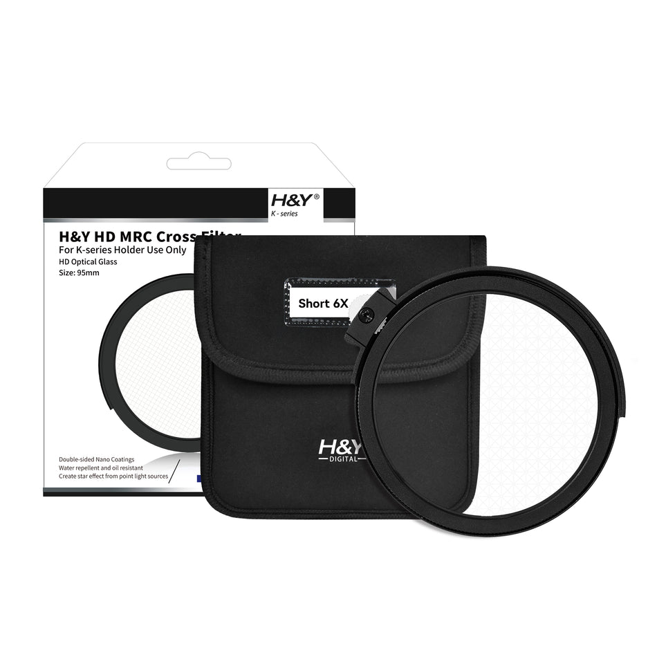 H&Y Filters Drop-in (95mm) 6x Short Cross Star Filter for RevoRing Swift Drop-in Racks & K-Series Magnetic Holder-95mm Drop-In Filters-H&Y Filters