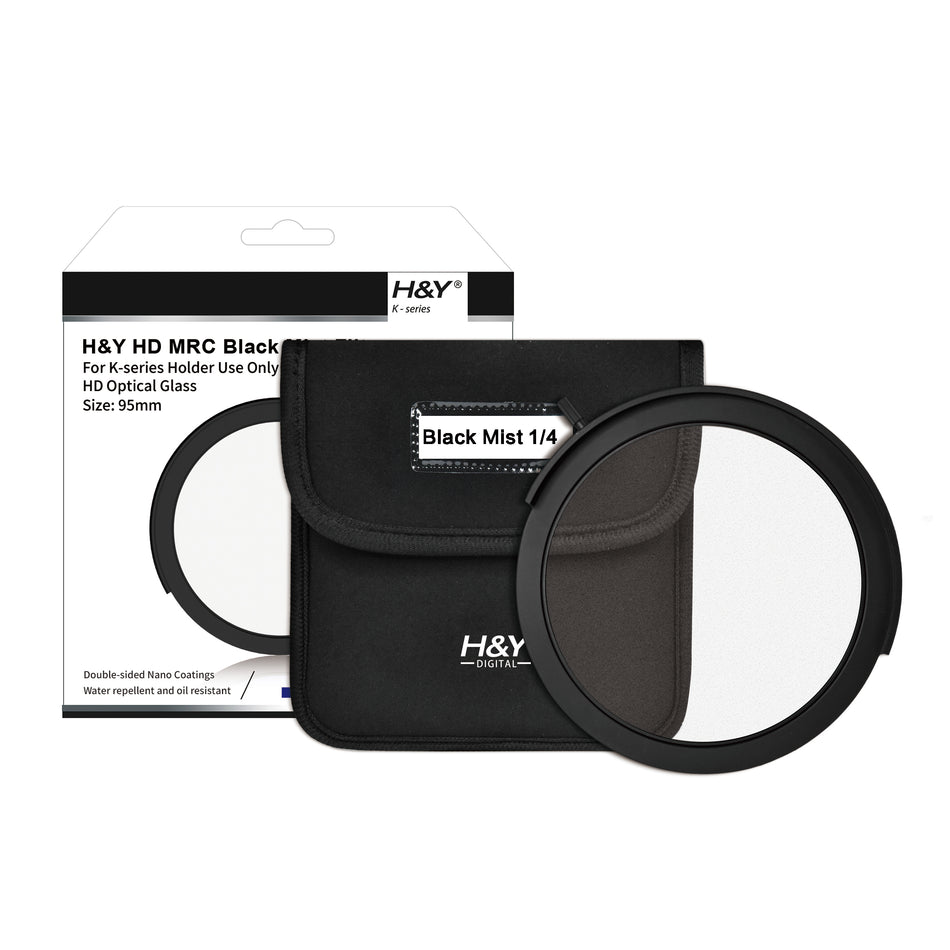 H&Y Filters Drop-in (95mm) Black Mist (1/4) Filter for RevoRing Swift Drop-in Racks & K-Series Magnetic Holder-95mm Drop-In Filters-H&Y Filters