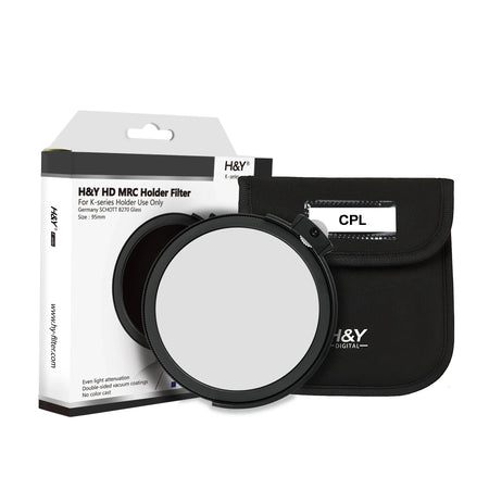 H&Y Filters Drop-in (95mm) Circular Polariser (CPL) Filter for RevoRing Swift Drop-in Racks & K-Series Magnetic Holder-95mm Drop-In Filters-H&Y Filters