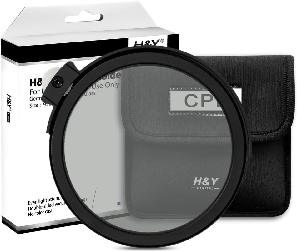 H&Y Filters Drop-in (95mm) Circular Polariser (CPL) Filter for RevoRing Swift Drop-in Racks & K-Series Magnetic Holder-95mm Drop-In Filters-Kudos Cameras