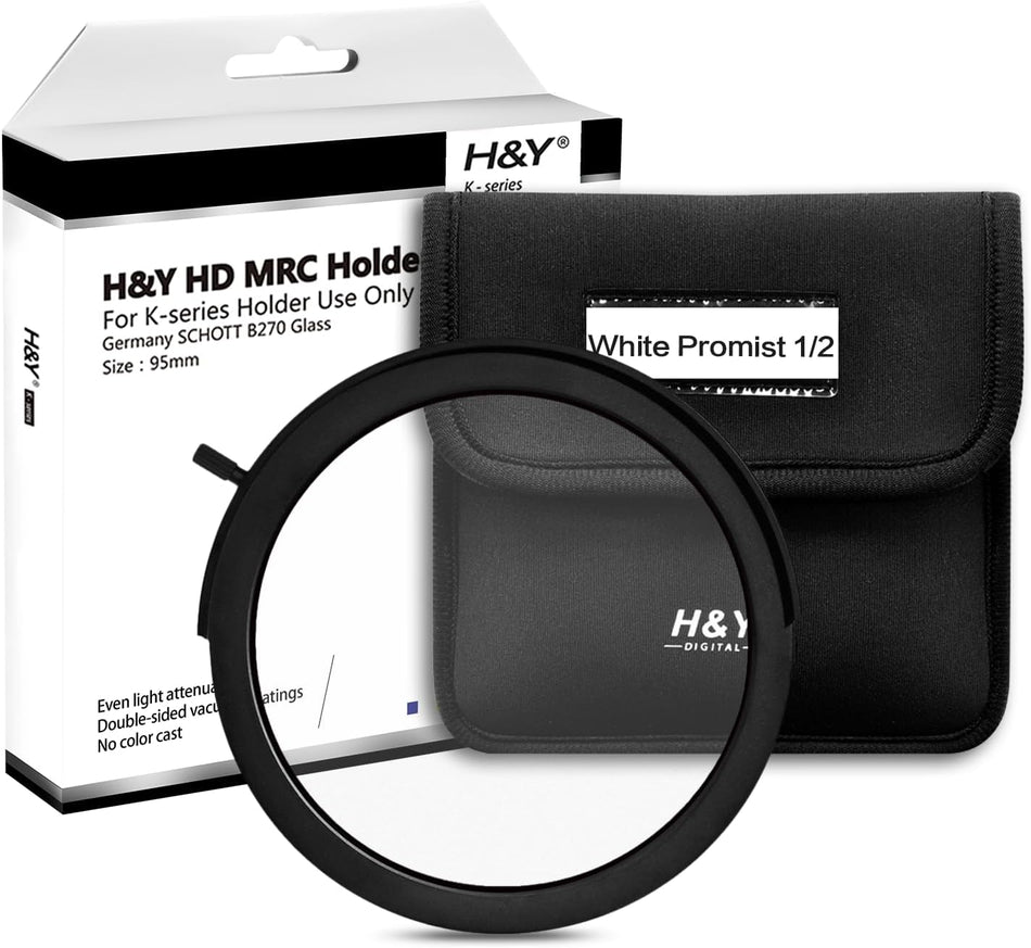 H&Y Filters Drop-in (95mm) White Mist (1/2) Filter for RevoRing Swift Drop-in Racks & K-Series Magnetic Holder-95mm Drop-In Filters-Kudos Cameras