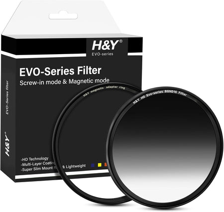 H&Y Filters HD EVO-Series Magnetic Balancer GND16 (4 Stop) Filter & Adapter Ring - 49mm-ND Grad Filters-Kudos Cameras