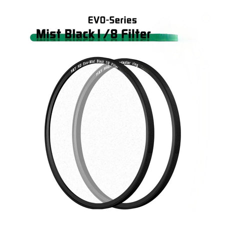 H&Y Filters HD EVO-Series Magnetic Black Mist (1/8) Filter & Adapter Ring - 49mm-Mist Filters-H&Y Filters