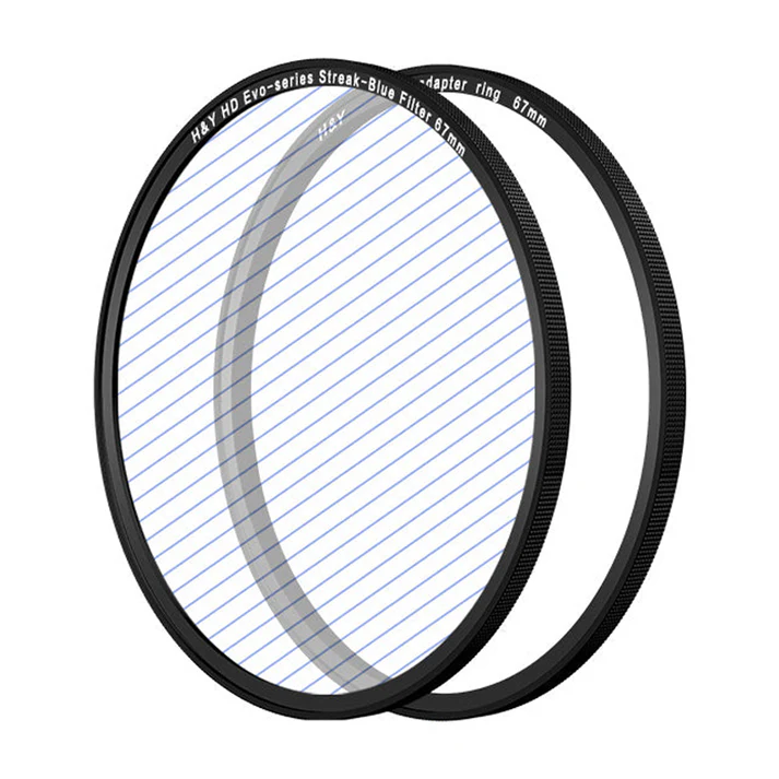 H&Y Filters HD EVO-Series Magnetic Blue Streak Filter & Adapter Ring - 67mm-Streak Filters-Kudos Cameras