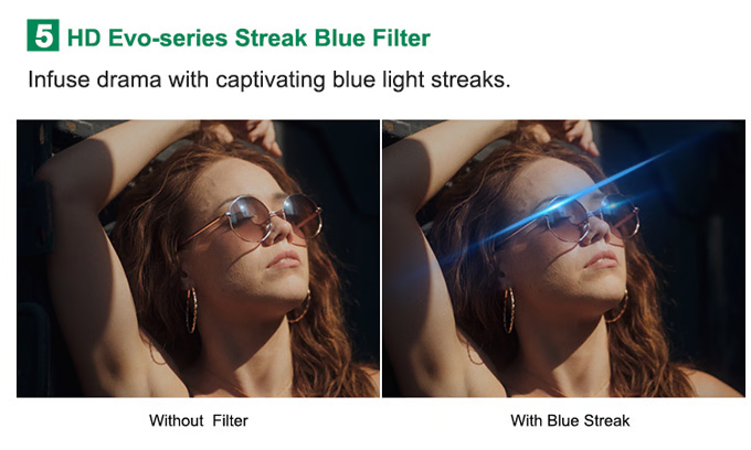 H&Y Filters HD EVO-Series Magnetic Blue Streak Filter & Adapter Ring - 72mm-Streak Filters-Kudos Cameras