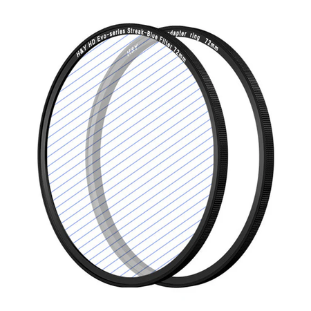 H&Y Filters HD EVO-Series Magnetic Blue Streak Filter & Adapter Ring - 72mm-Streak Filters-Kudos Cameras