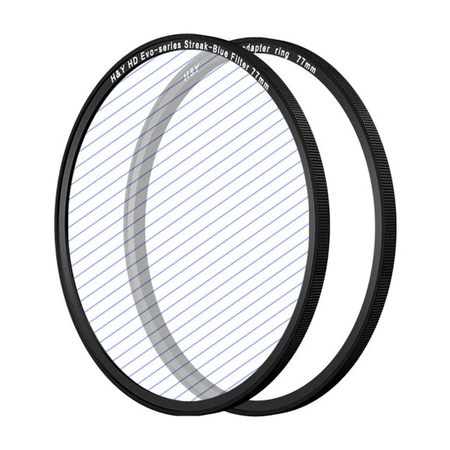 H&Y Filters HD EVO-Series Magnetic Blue Streak Filter & Adapter Ring - 77mm-Streak Filters-Kudos Cameras