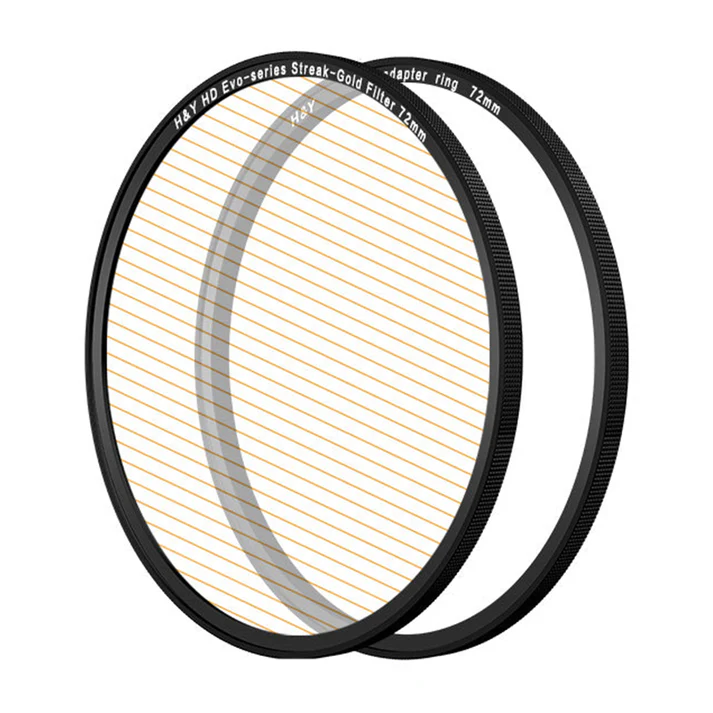 H&Y Filters HD EVO-Series Magnetic Gold Streak Filter & Adapter Ring - 72mm-Streak Filters-Kudos Cameras