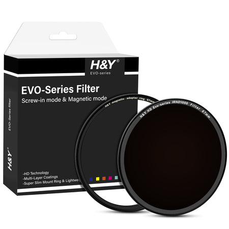 H&Y Filters HD EVO-Series Magnetic IRND1000 Filter & Adapter Ring - 67mm-ND Filters-Kudos Cameras