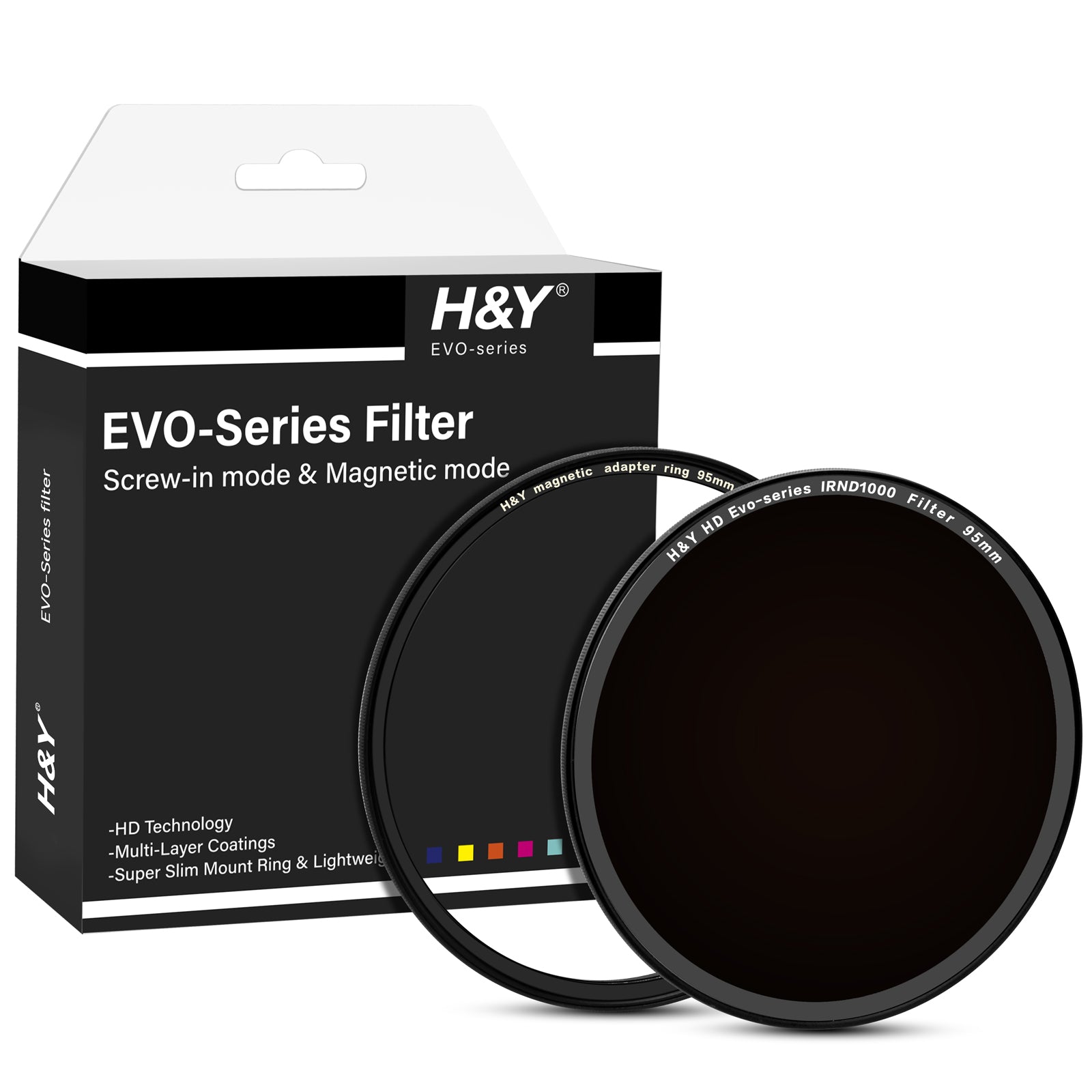 H&Y Filters HD EVO-Series Magnetic IRND1000 Filter & Adapter Ring - 95mm-ND Filters-H&Y Filters