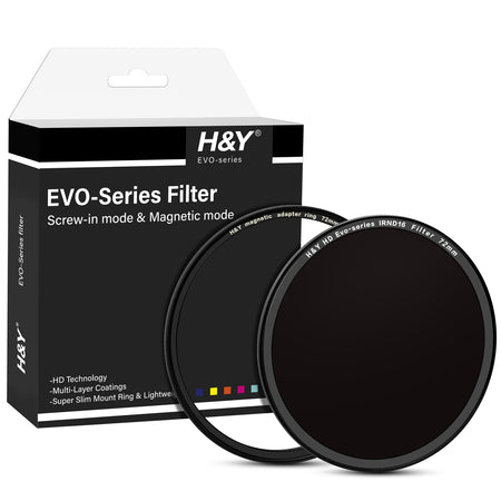 H&Y Filters HD EVO-Series Magnetic IRND16 Filter & Adapter Ring - 72mm-ND Filters-Kudos Cameras