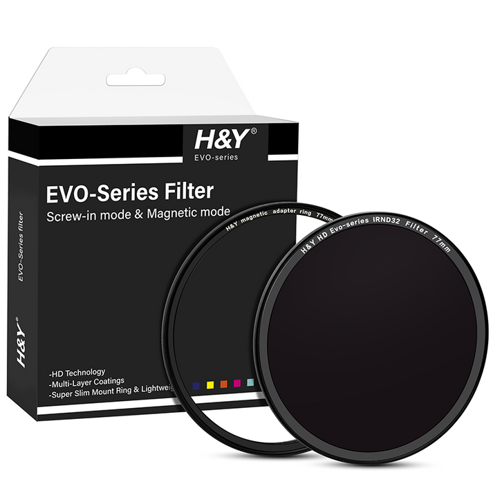 H&Y Filters HD EVO-Series Magnetic IRND32 Filter & Adapter Ring - 77mm-ND Filters-Kudos Cameras
