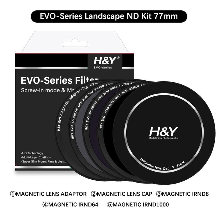 H&Y Filters HD EVO-Series Magnetic Landscape ND Filter Kit - 77mm-ND Filter Kits-H&Y Filters