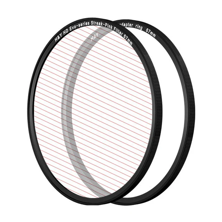 H&Y Filters HD EVO-Series Magnetic Pink Streak Filter & Adapter Ring - 49mm-Streak Filters-Kudos Cameras