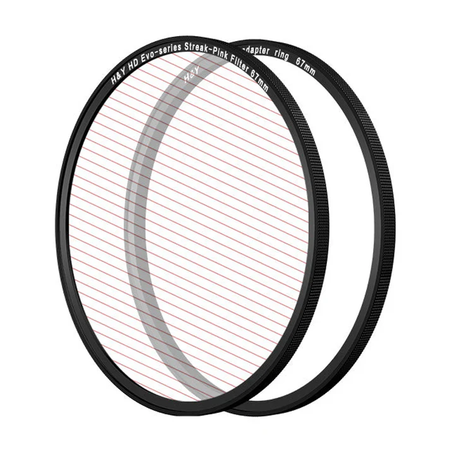 H&Y Filters HD EVO-Series Magnetic Pink Streak Filter & Adapter Ring - 49mm-Streak Filters-H&Y Filters