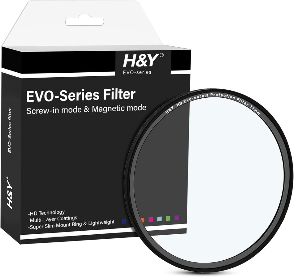 H&Y Filters HD EVO-Series Magnetic Protection (UV) Filter - 77mm-77mm Filters-Kudos Cameras