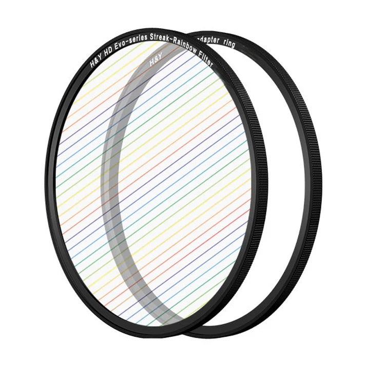 H&Y Filters HD EVO-Series Magnetic Rainbow Streak Filter & Adapter Ring - 49mm-Streak Filters-Kudos Cameras
