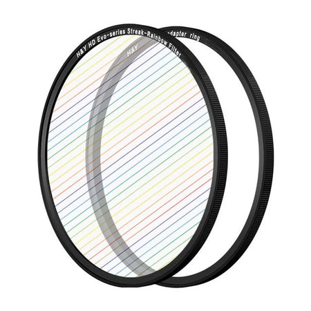 H&Y Filters HD EVO-Series Magnetic Rainbow Streak Filter & Adapter Ring - 49mm-Streak Filters-H&Y Filters