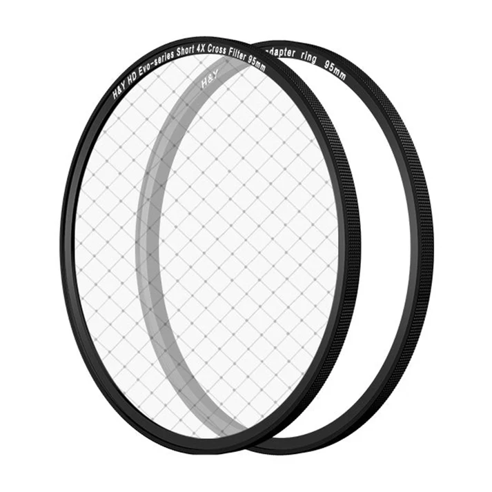 H&Y Filters HD EVO-Series Magnetic Short 4X Cross Star Filter & Adapter Ring - 95mm-Cross Star Filters-Kudos Cameras
