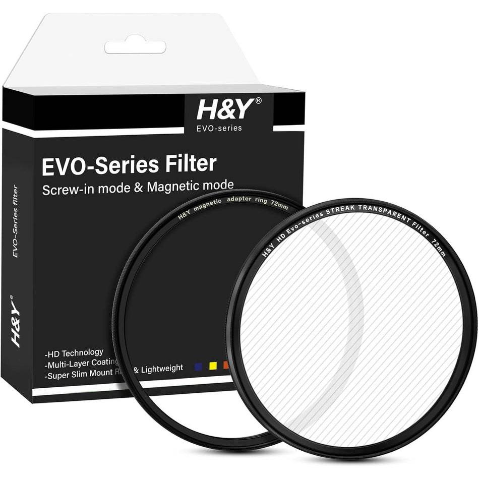 H&Y Filters HD EVO-Series Magnetic Transparent Streak Filter Kit - 72mm-Streak Filters-Kudos Cameras