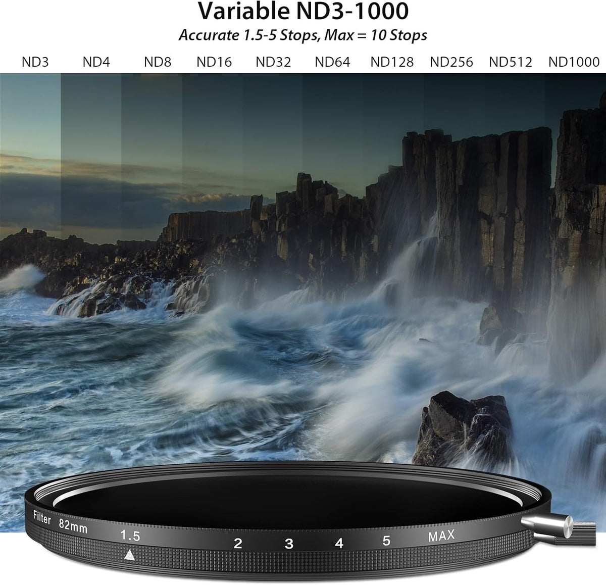 H&Y Filters HD EVO-Series Magnetic Variable ND3-1000+CPL Filter Kit - 72mm-VND Filters-Kudos Cameras