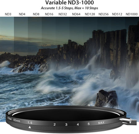 H&Y Filters HD EVO-Series Magnetic Variable ND3-1000+CPL Filter Kit - 72mm-VND Filters-Kudos Cameras