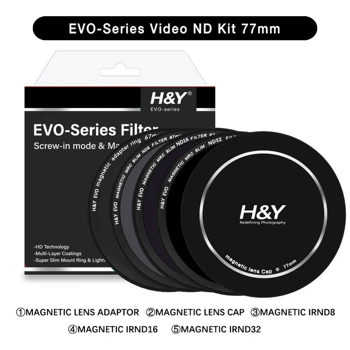 H&Y Filters HD EVO-Series Magnetic Videographers ND Filter Kit - 77mm-ND Filter Kits-H&Y Filters