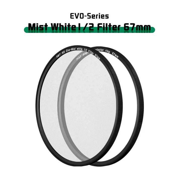H&Y Filters HD EVO-Series Magnetic White Mist (1/2) Filter & Adapter Ring - 49mm-White Mist Filters-H&Y Filters