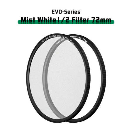 H&Y Filters HD EVO-Series Magnetic White Mist (1/2) Filter & Adapter Ring - 72mm-White Mist Filters-H&Y Filters