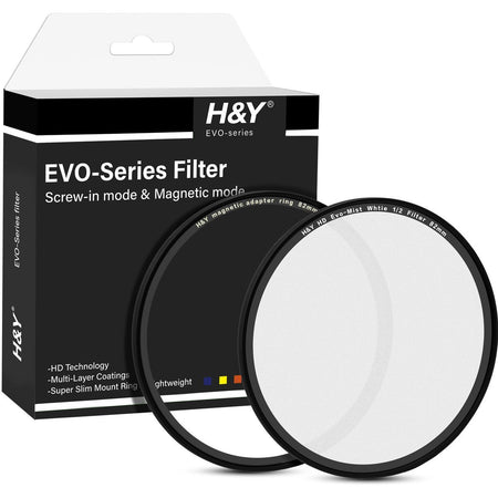 H&Y Filters HD EVO-Series Magnetic White Mist (1/2) Filter & Adapter Ring - 82mm-White Mist Filters-Kudos Cameras