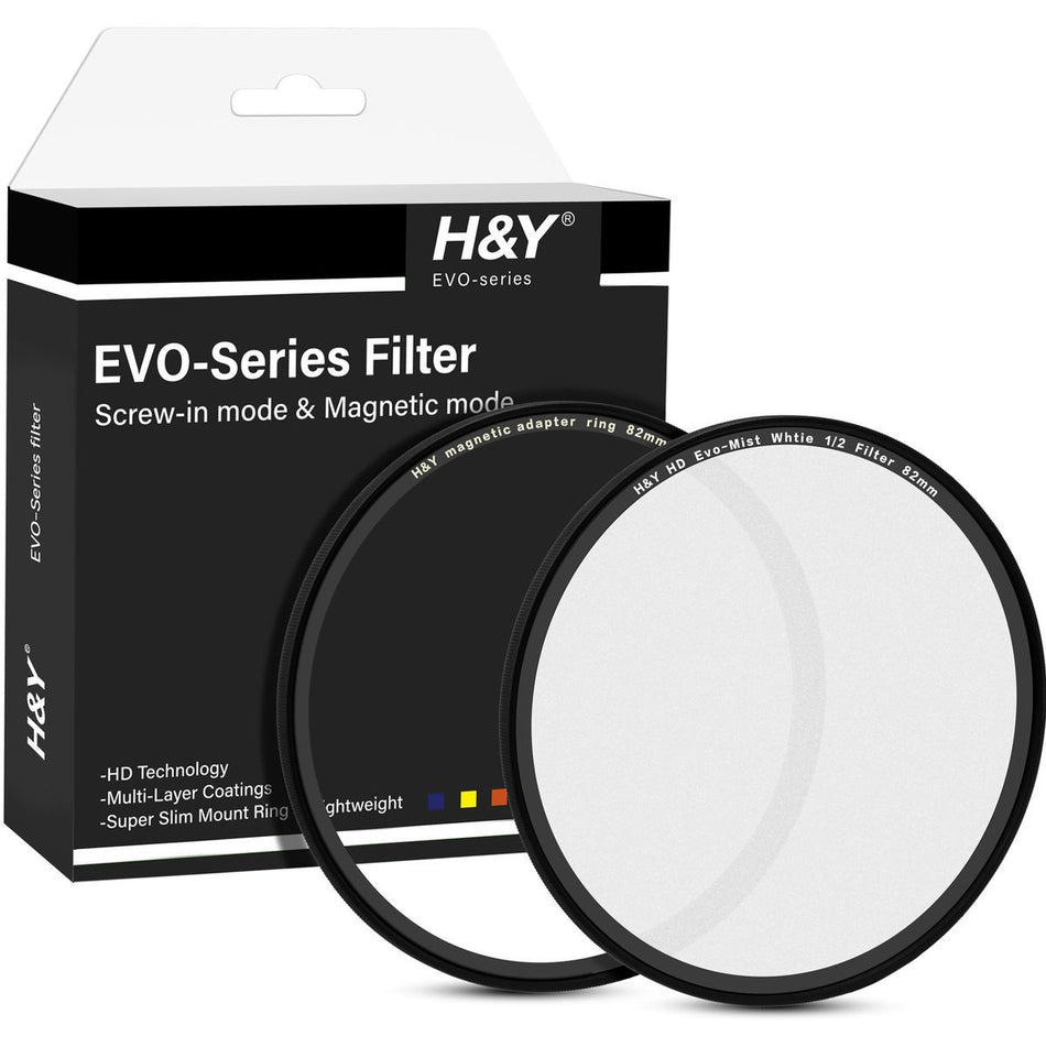 H&Y Filters HD EVO-Series Magnetic White Mist (1/2) Filter & Adapter Ring - 82mm-White Mist Filters-H&Y Filters