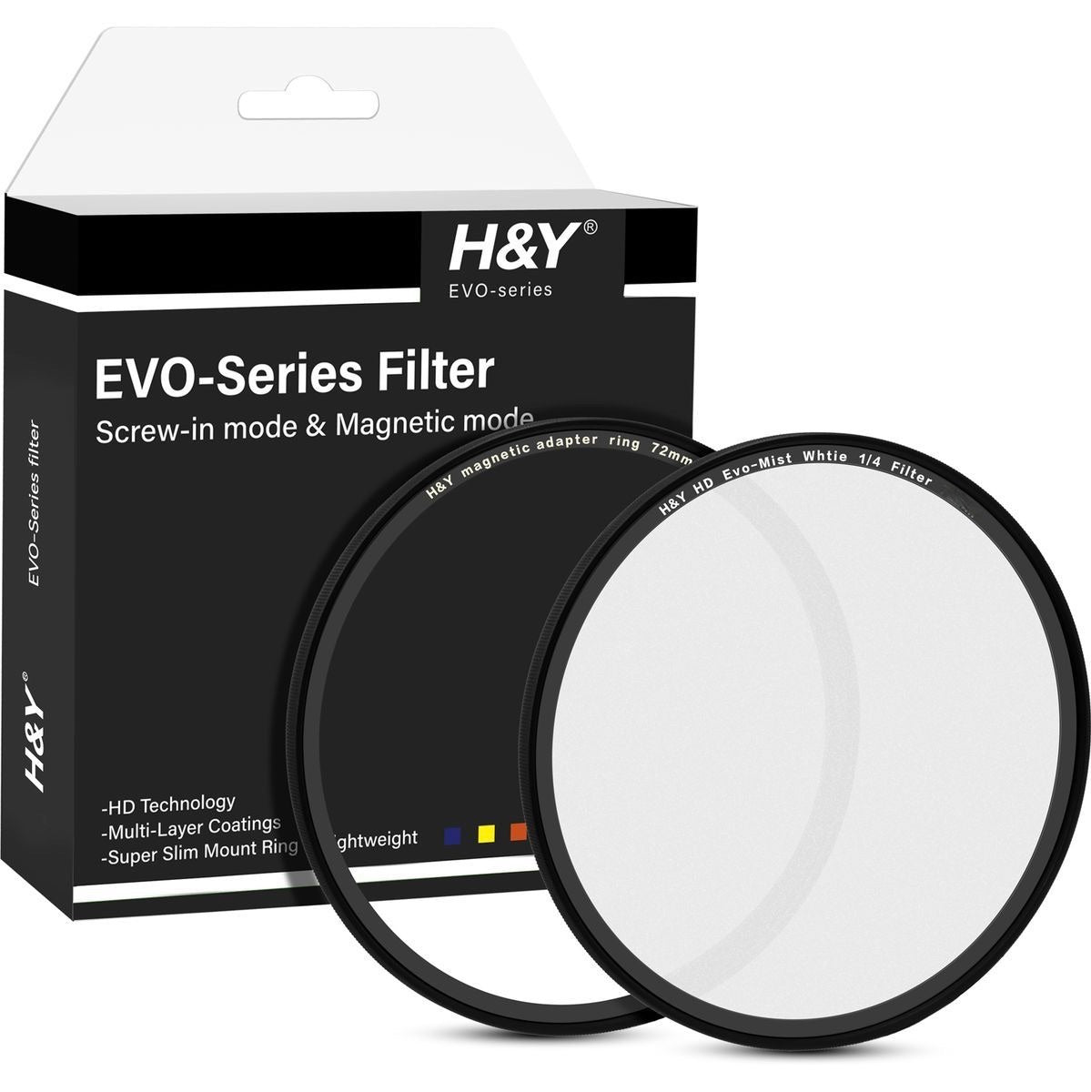 H&Y Filters HD EVO-Series Magnetic White Mist (1/4) Filter & Adapter Ring - 49mm-White Mist Filters-Kudos Cameras