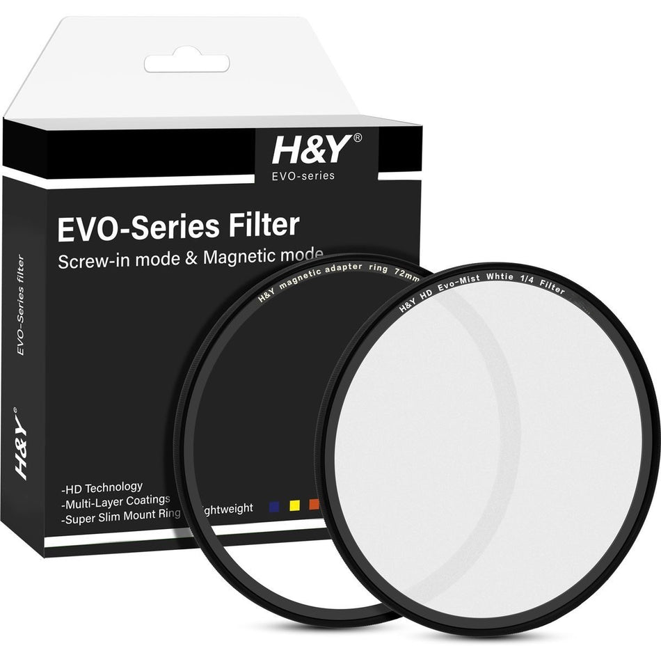 H&Y Filters HD EVO-Series Magnetic White Mist (1/4) Filter & Adapter Ring - 49mm-White Mist Filters-Kudos Cameras