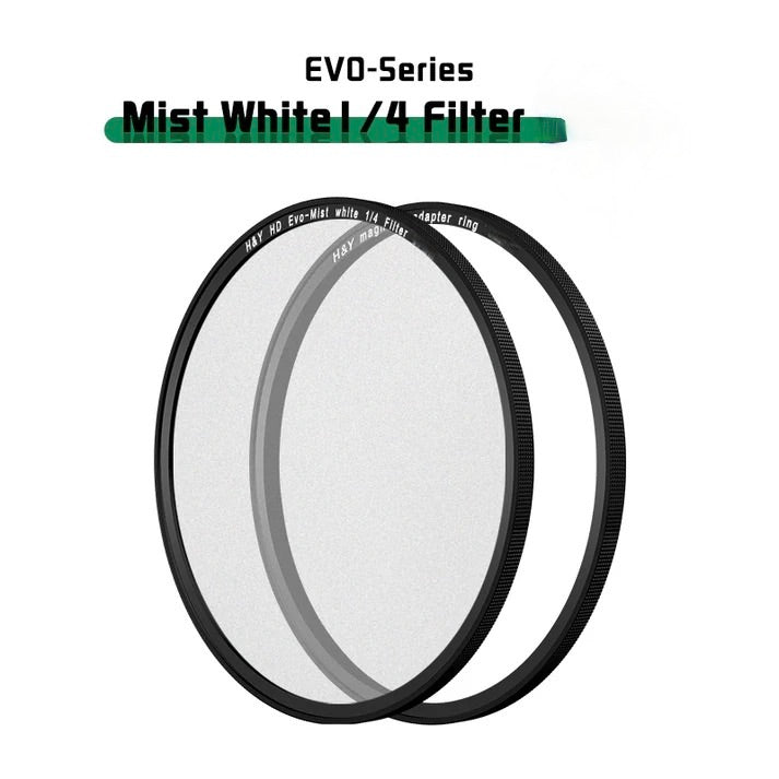 H&Y Filters HD EVO-Series Magnetic White Mist (1/4) Filter & Adapter Ring - 49mm-White Mist Filters-H&Y Filters