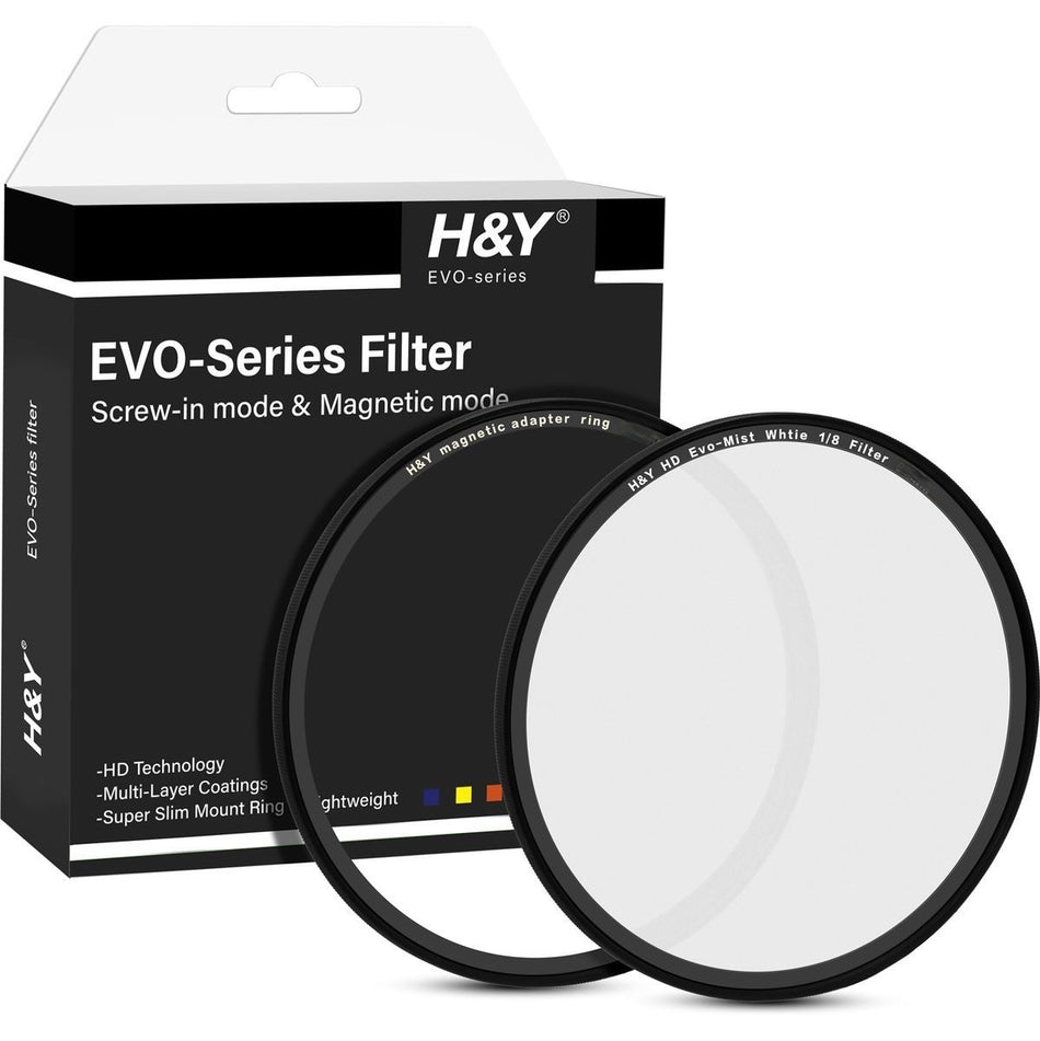 H&Y Filters HD EVO-Series Magnetic White Mist (1/8) Filter & Adapter Ring - 49mm-White Mist Filters-Kudos Cameras