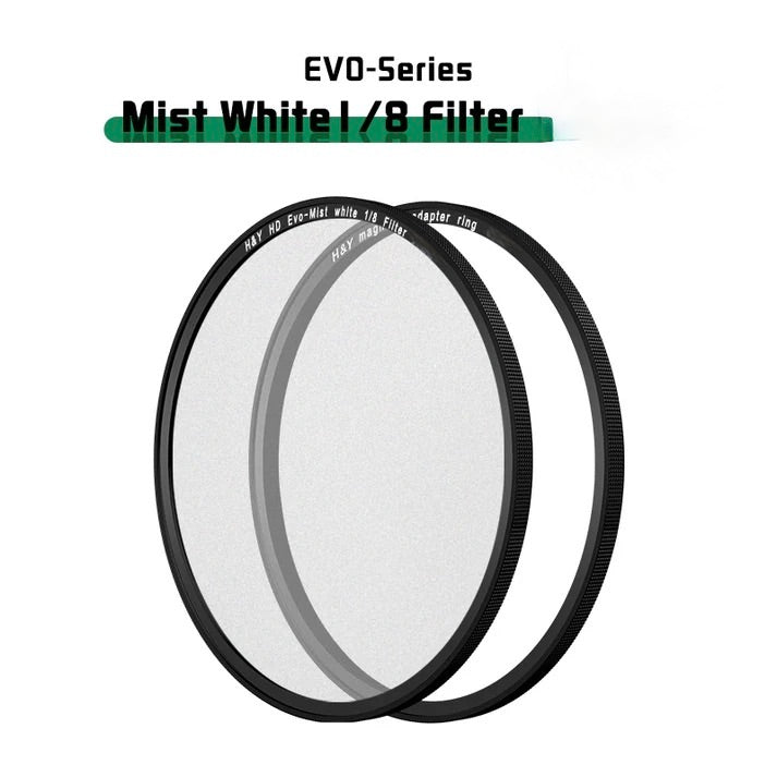 H&Y Filters HD EVO-Series Magnetic White Mist (1/8) Filter & Adapter Ring - 49mm-White Mist Filters-H&Y Filters