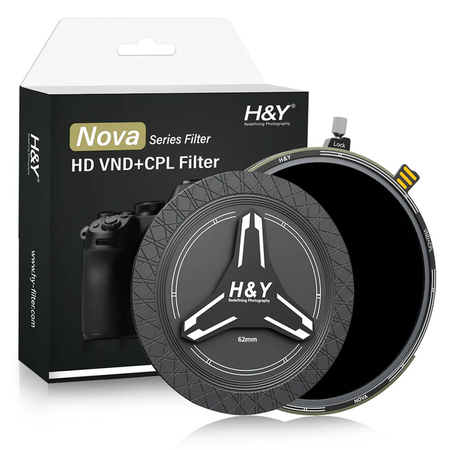 H&Y Filters HD Nova-Series Magnetic Variable ND3-32 + CPL Filter & Cap - 62mm-VND Filters-Kudos Cameras