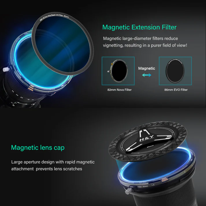 H&Y Filters HD Nova-Series Magnetic Variable ND3-32 + CPL Filter & Cap - 49mm-VND Filters-Kudos Cameras