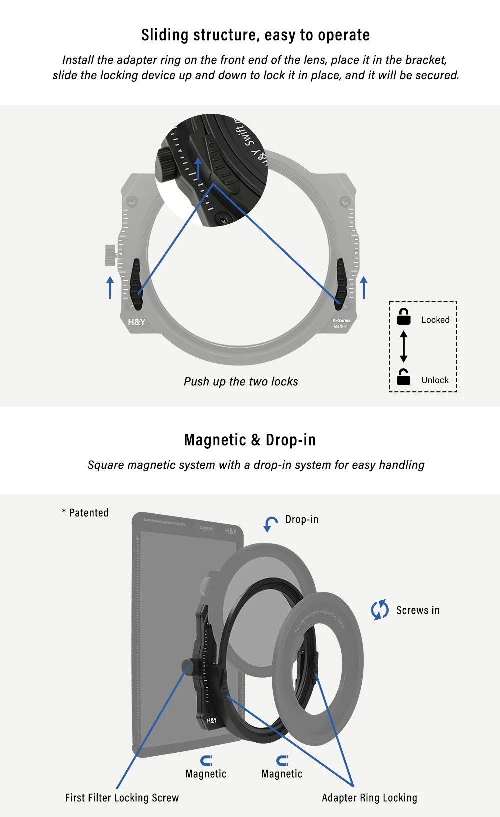 H&Y Filters K-Series Magnetic Filter Holder Mark III + Drop-In (95mm) Natural CPL Filter + Swift Magnetic Adapter Ring Kit 67/72/77/82mm-Filter Holders-Kudos Cameras