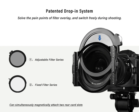 H&Y Filters K-Series Magnetic Filter Holder Mark III + Drop-In (95mm) Natural CPL Filter + Swift Magnetic Adapter Ring Kit 67/72/77/82mm-Filter Holders-Kudos Cameras