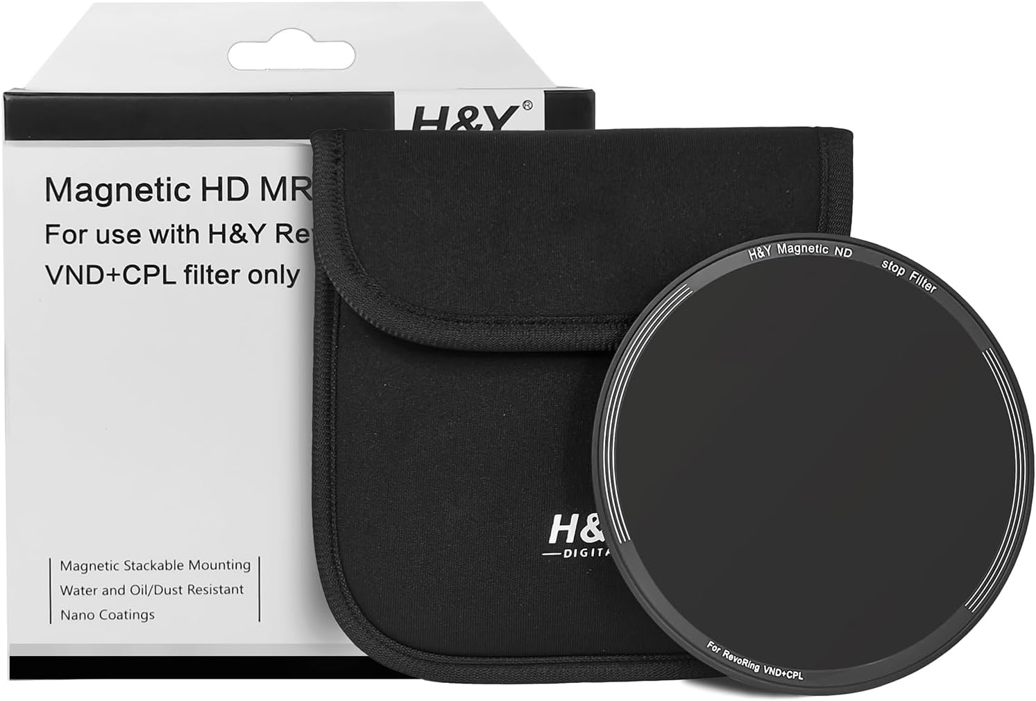 H&Y Filters ND16 (4 Stop) Magnetic Clip-On Filter for RevoRing (58-77mm)-77mm Filters for Revo & Swift Rings-Kudos Cameras