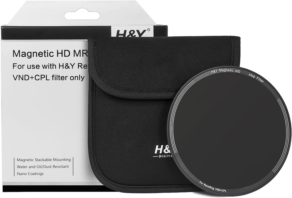 H&Y Filters ND16 (4 Stop) Magnetic Clip-On Filter for RevoRing (58-77mm)-77mm Filters for Revo & Swift Rings-Kudos Cameras