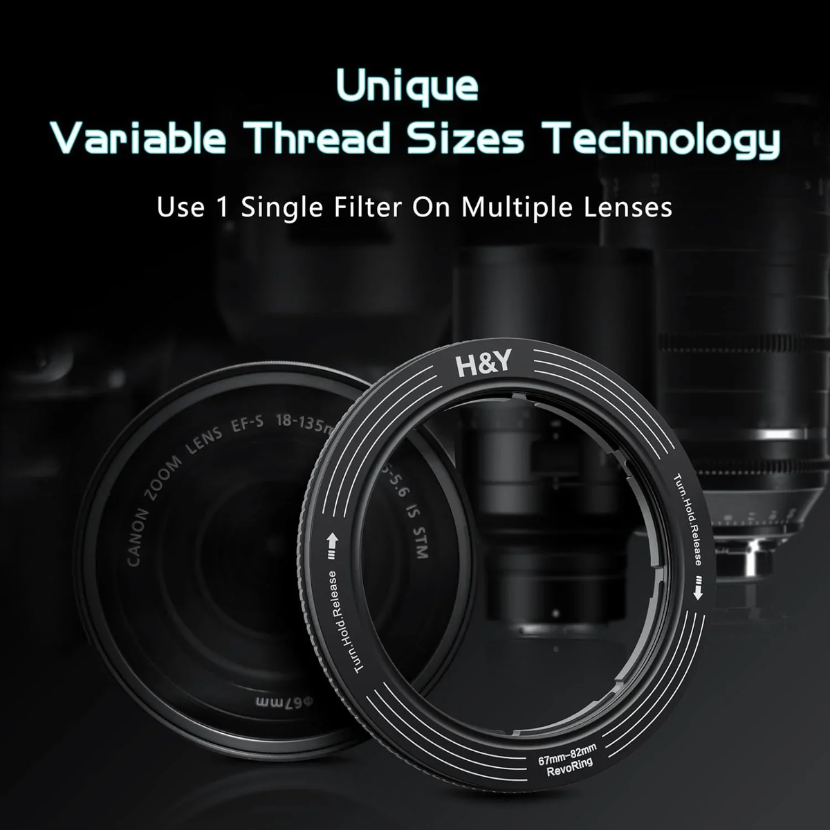 H&Y Filters RevoRing 37-49mm Variable Adapter for 52mm Filters-Variable Lens Adapter Rings-Kudos Cameras