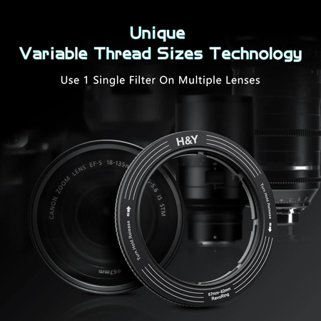 H&Y Filters RevoRing 37-49mm Variable Adapter for 52mm Filters-Variable Lens Adapter Rings-Kudos Cameras