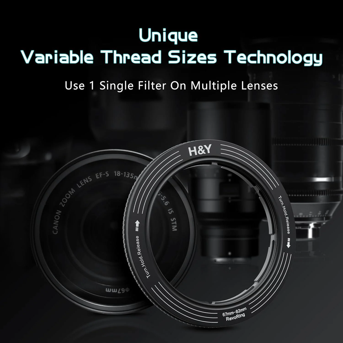 H&Y Filters RevoRing 46-62mm Variable Adapter for 67mm Filters-Variable Lens Adapter Rings-Kudos Cameras
