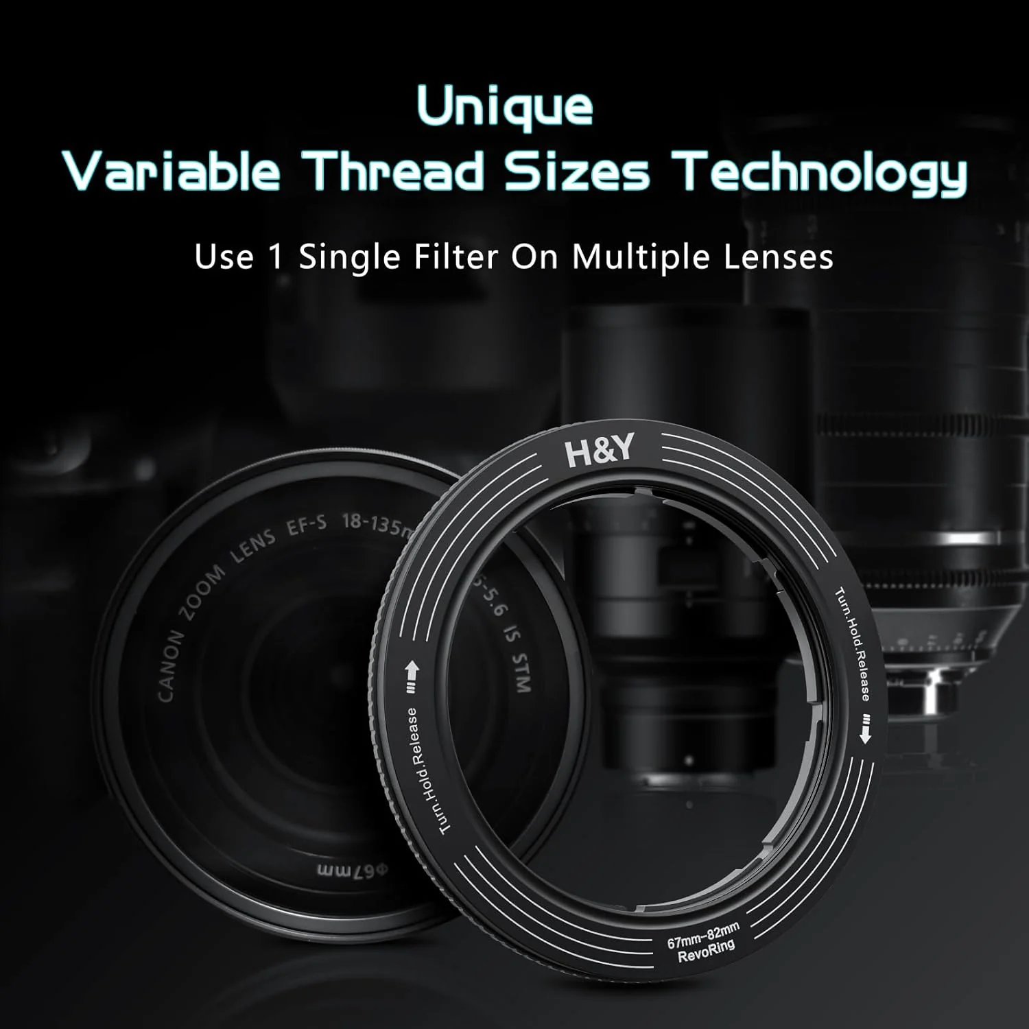 H&Y Filters RevoRing 46-62mm Variable Adapter for 67mm Filters-Variable Lens Adapter Rings-Kudos Cameras