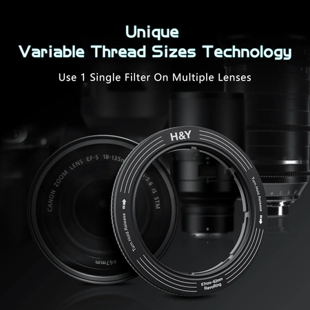 H&Y Filters RevoRing 46-62mm Variable Adapter for 67mm Filters-Variable Lens Adapter Rings-Kudos Cameras