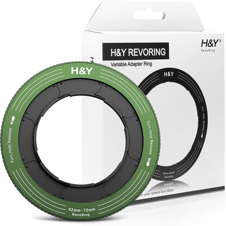 H&Y Filters RevoRing 52-72mm Variable Adapter for 77mm Filters - Green-Variable Lens Adapter Rings-H&Y Filters